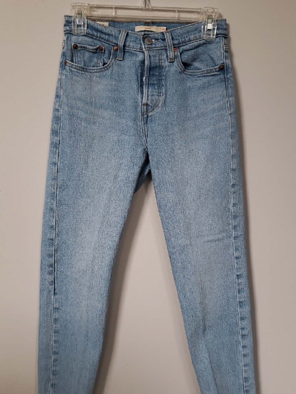 Levi's Big E Denim Womens 25 WEDGIE Light Wash Straight Button FlY Jeans